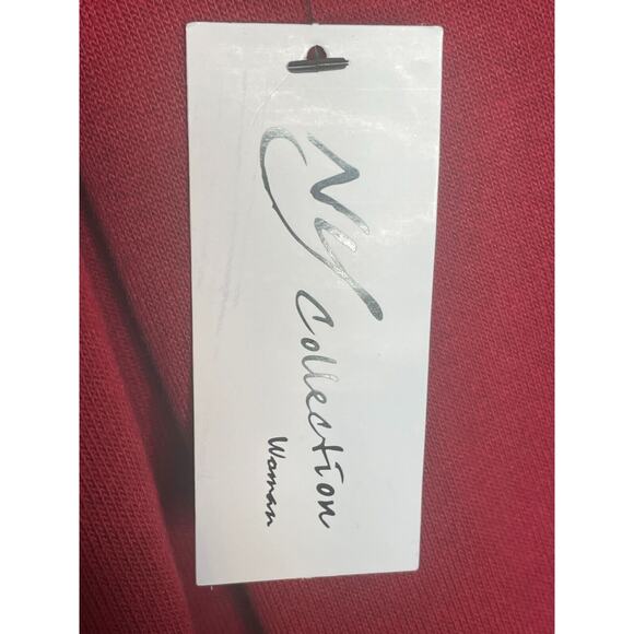 NY Collection Womens Regular Fit Crew Neck Lace-Up Blouse 3/4 Sleeve Size 3X Red - Picture 7 of 7